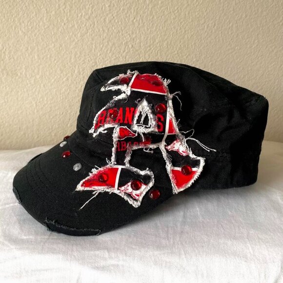 Arkansas Razorbacks y2k Black Red Rhinestone Bling Hat - Picture 1 of 4